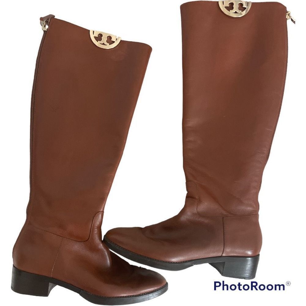 190. Tory Burch Brown Leather Riding Boots US 6 1/2